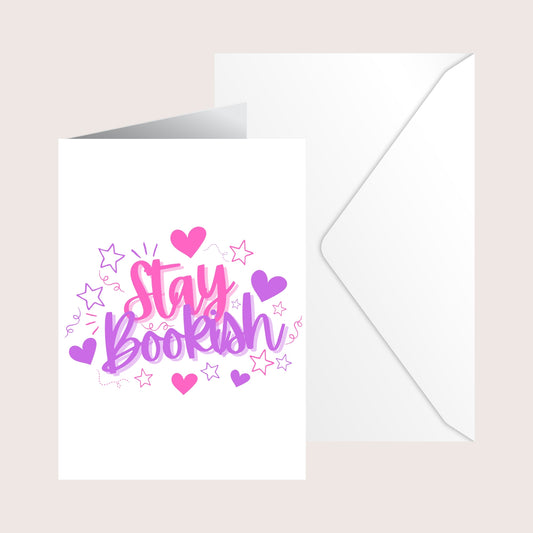 Stay bookish greeting card