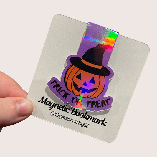 Trick or treat spooky magnetic bookmark