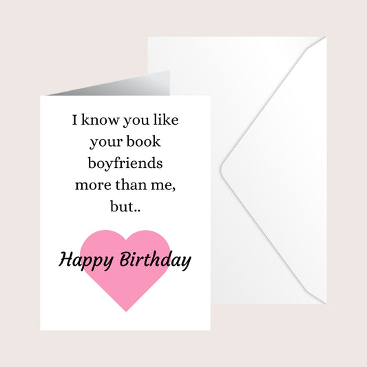 Book boyfriend birthday card